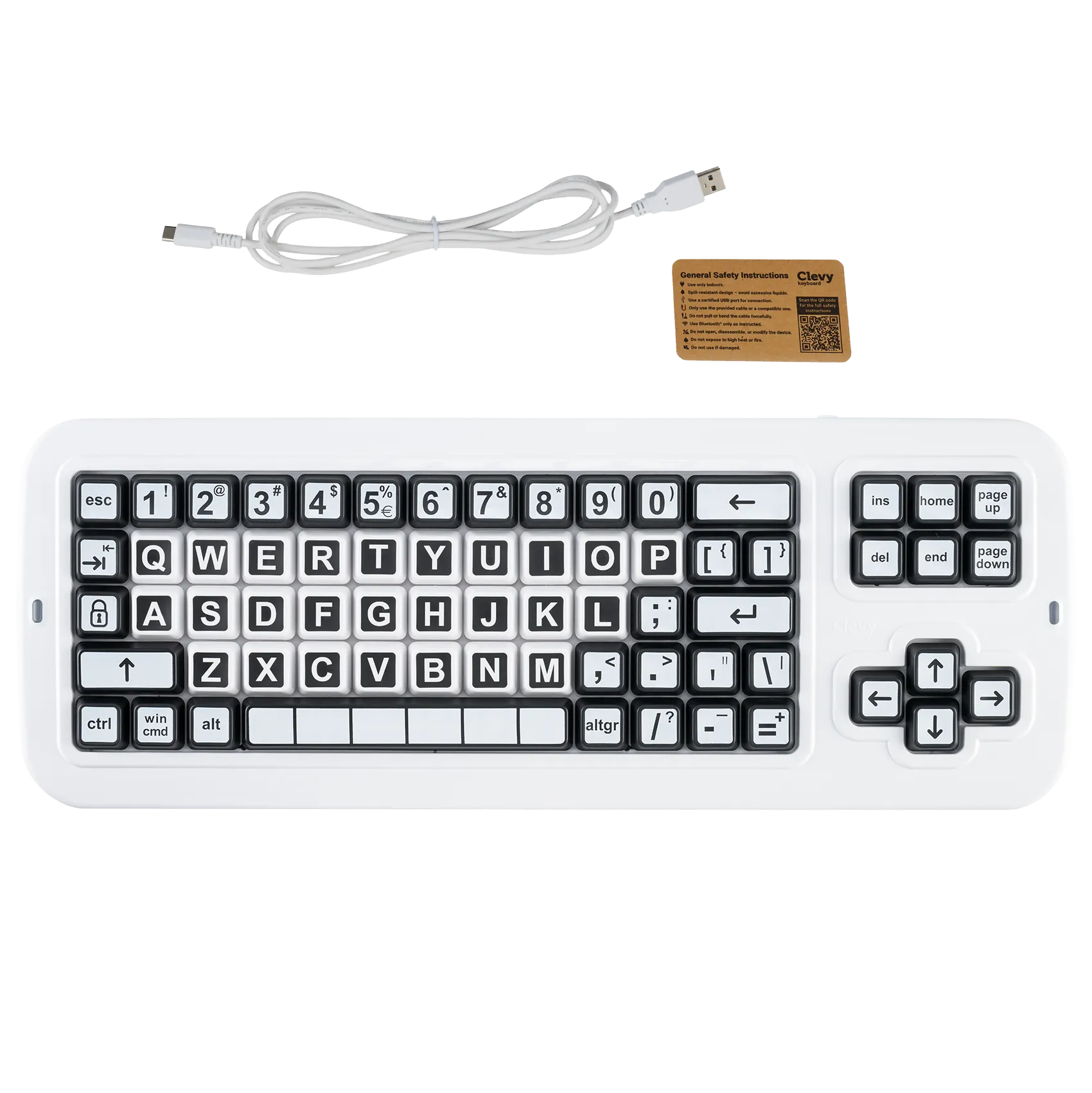 Clevy Tastatur 3 Contrast (Bluetooth & USB)