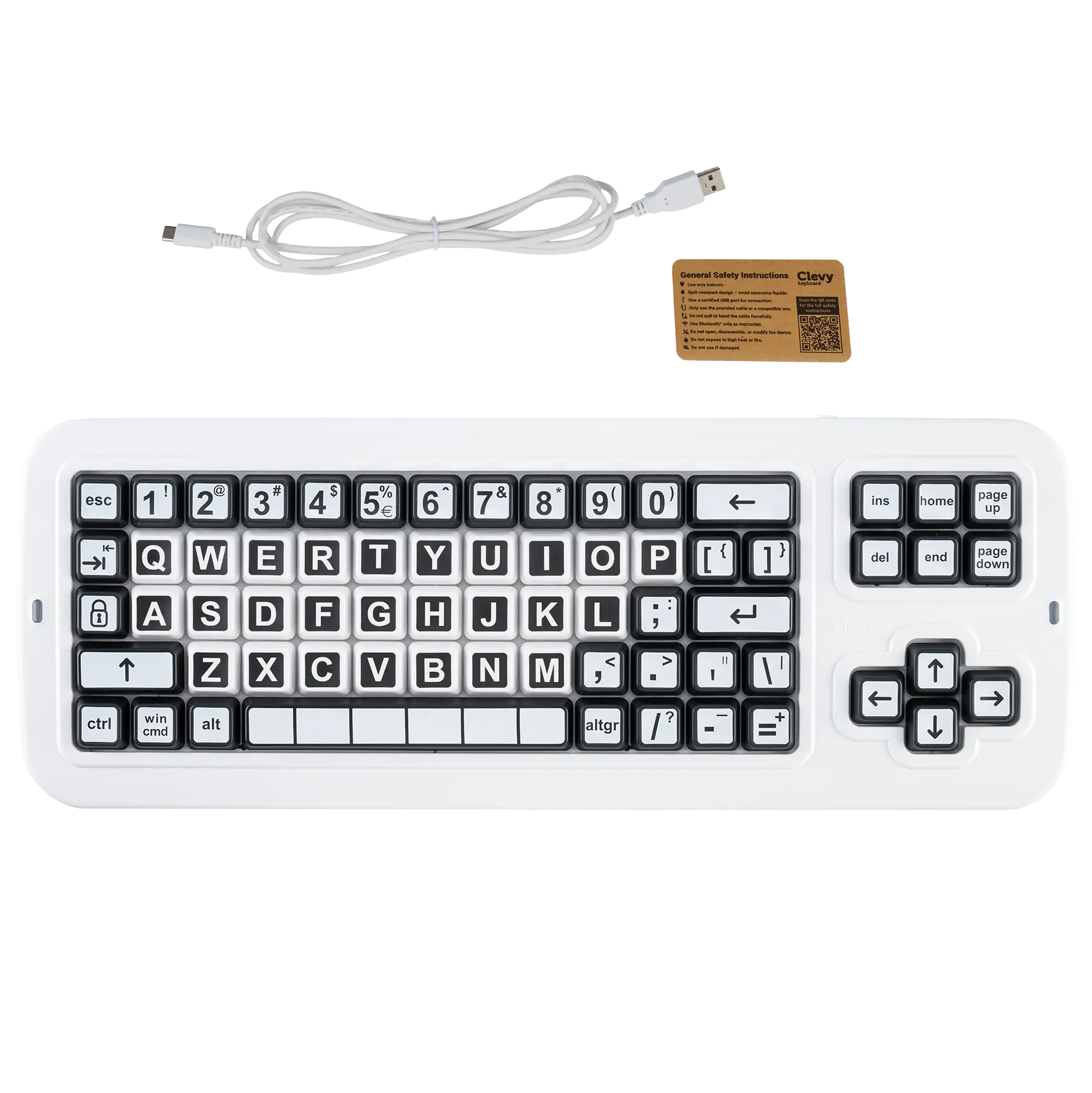 Clevy Tastatur 3 Contrast (Bluetooth & USB)