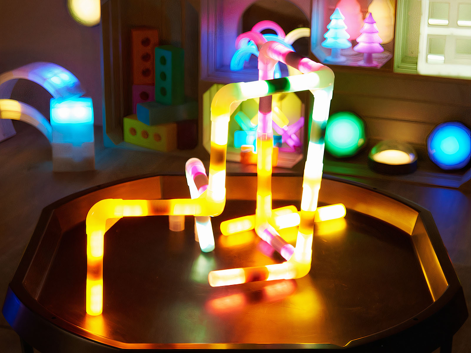 Connecting elements for luminous cylinders (18 pieces)