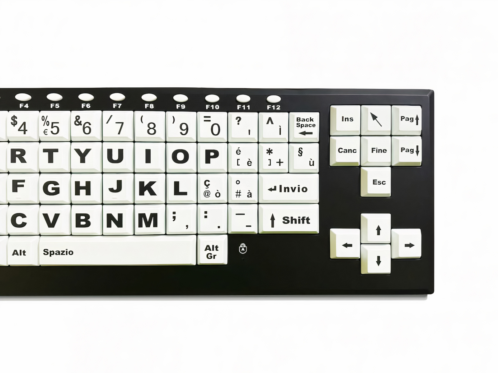 Visionkeys - Schwarz-Weiss-Kontrast Tastatur (IT)